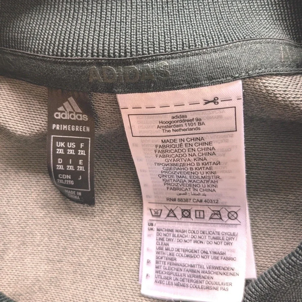 ADIDAS Mens 2XL Dark Green Tonal Jacquard Go To Seamless Golf Polo‎ Shirt Sporty
